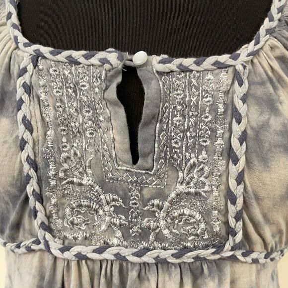 RXB Gray Flutter Sleeve Tie Dye Mini Dress Sz S - Picture 10 of 12